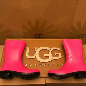 NEW KIDS YOUTH UGG RAANA DIVA PINK RAIN BOOTS